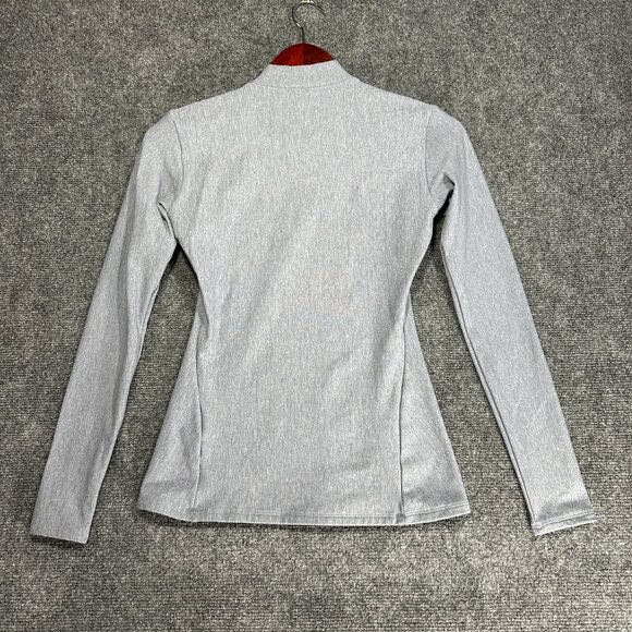 Under Armour Top Womens Medium Fitted Compression Mock Tee Long Sleeve Gray Logo - Picture 5 of 8